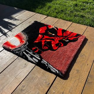 @estilo.rugz stepping into the dark side with this fiery Sith-inspired tufted rug 🔥🖤 #tufting #tuftedrug #customrug...