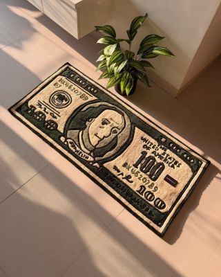 @tuftplace.in turning currency into a bold creative piece 💸✨ #tufting #tuftedrug #customrug #moneyrug #statementrug...