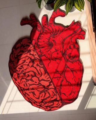 @tuftplace.in putting heart into every detail with this anatomical tufted masterpiece ❤️🔥 #tufting #tuftedrug #customrug...