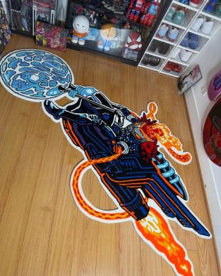 @doublearugs going full throttle with this Galactic Ghost Rider-inspired tufted rug 🔥💀 #tufting #tuftedrug #customrug...