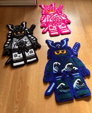 @tape_rugs bringing ninja energy to life with this lego Ninjago trio 🥷🔥 #tufting #tuftedrug #customrug #lego #ninjago...