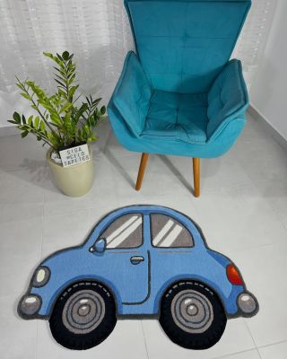 @celotapetes bringing retro charm to life with this adorable beetle-inspired tufted rug 🚙💙 #tufting #tuftedrug #customrug...