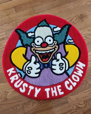 @rugmuncher902 bringing Springfield chaos to life with this Krusty the Clown inspired tufted rug 🤡🔥 #tufting #tuftedrug...