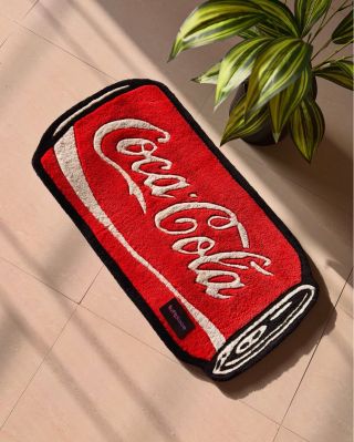 @tuftplace.in bringing a classic icon to the floor with this Coca-Cola can tufted rug 🥤❤️ #tufting #tuftedrug #cocacola...