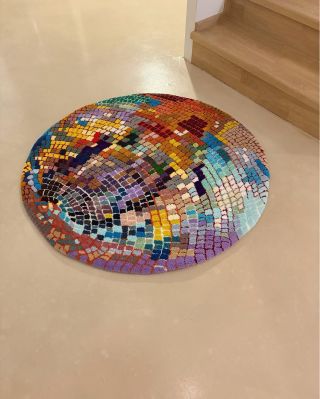 @gashtuftingdesign transforming a disco ball into a mesmerizing tufted rug that shifts with every angle 🪩✨ #tufting...