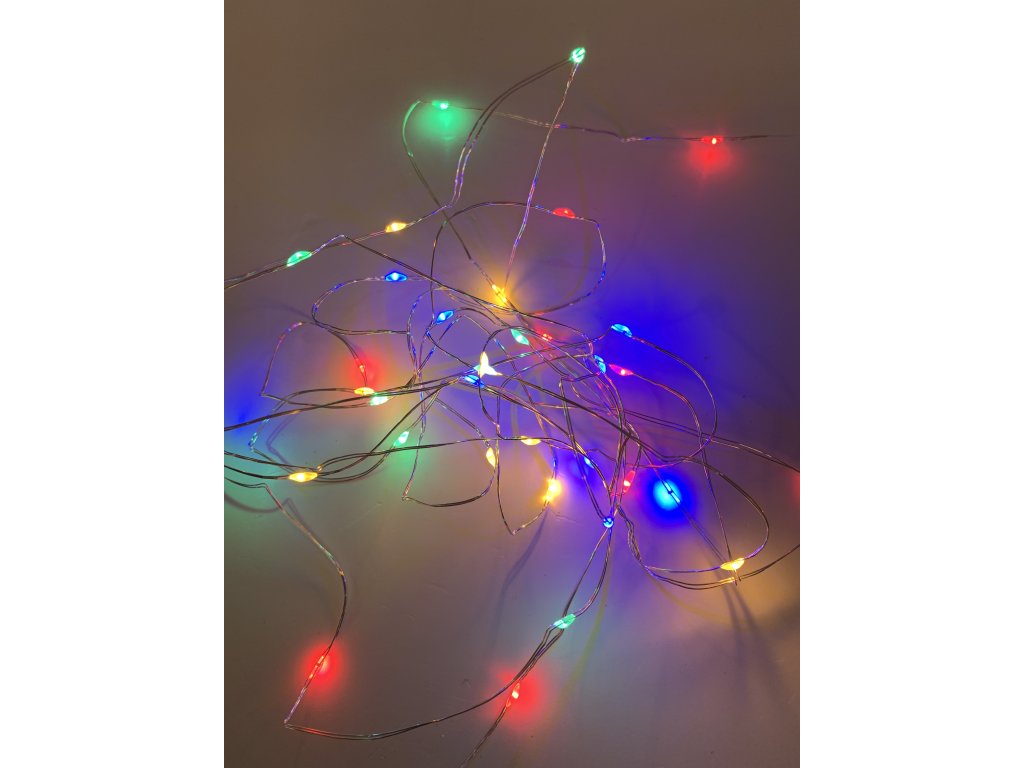Venkovní vánoční mikro řetez - Barevná 50 až 250 led (Osvětlení Barevná 10m - 100 led diod)