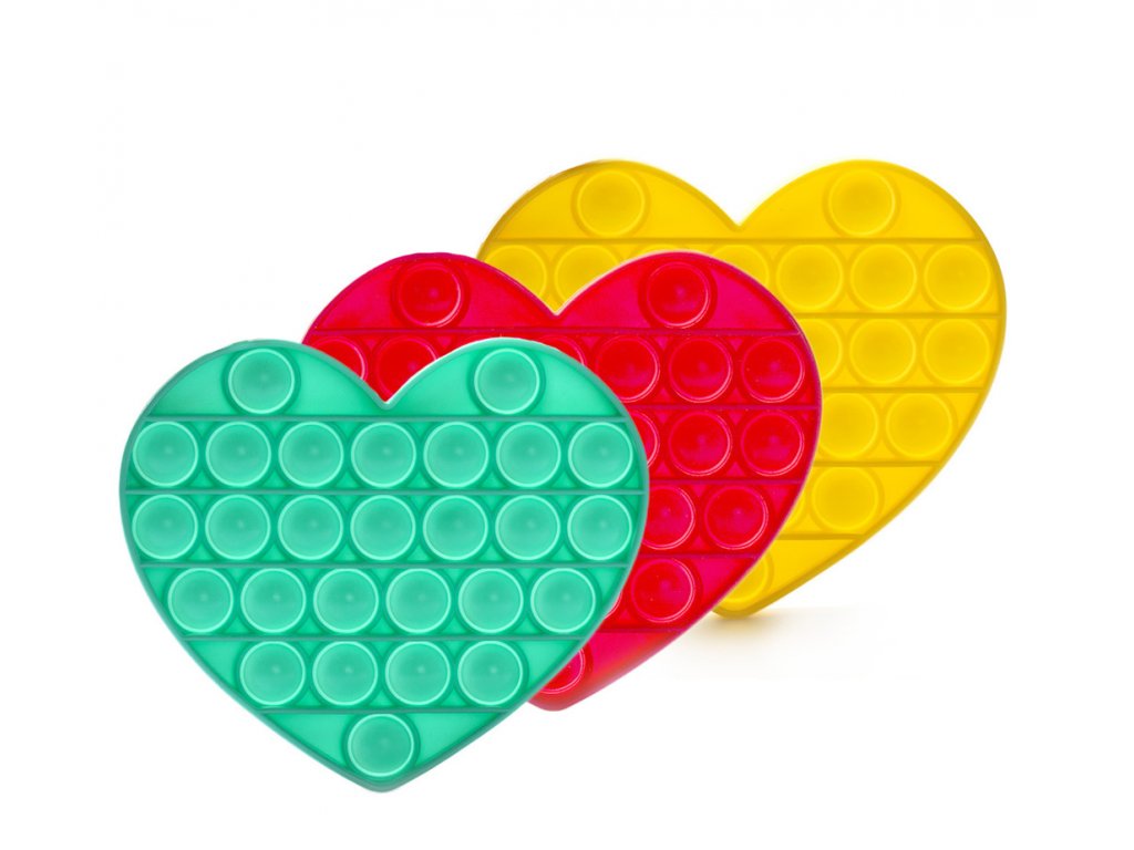 Antistresová hračka BUBBLE POP IT - Srdce (náhodná barva)