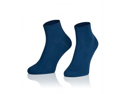 Hladké kotníkové bavlněné ponožky - tmavě modré (Velikost 41-43)
