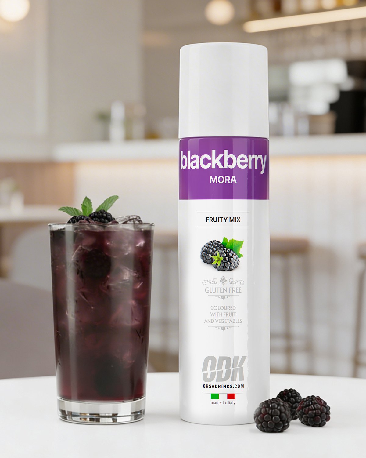 Blackberry Delight — nealko ostružinový refresher s ledem