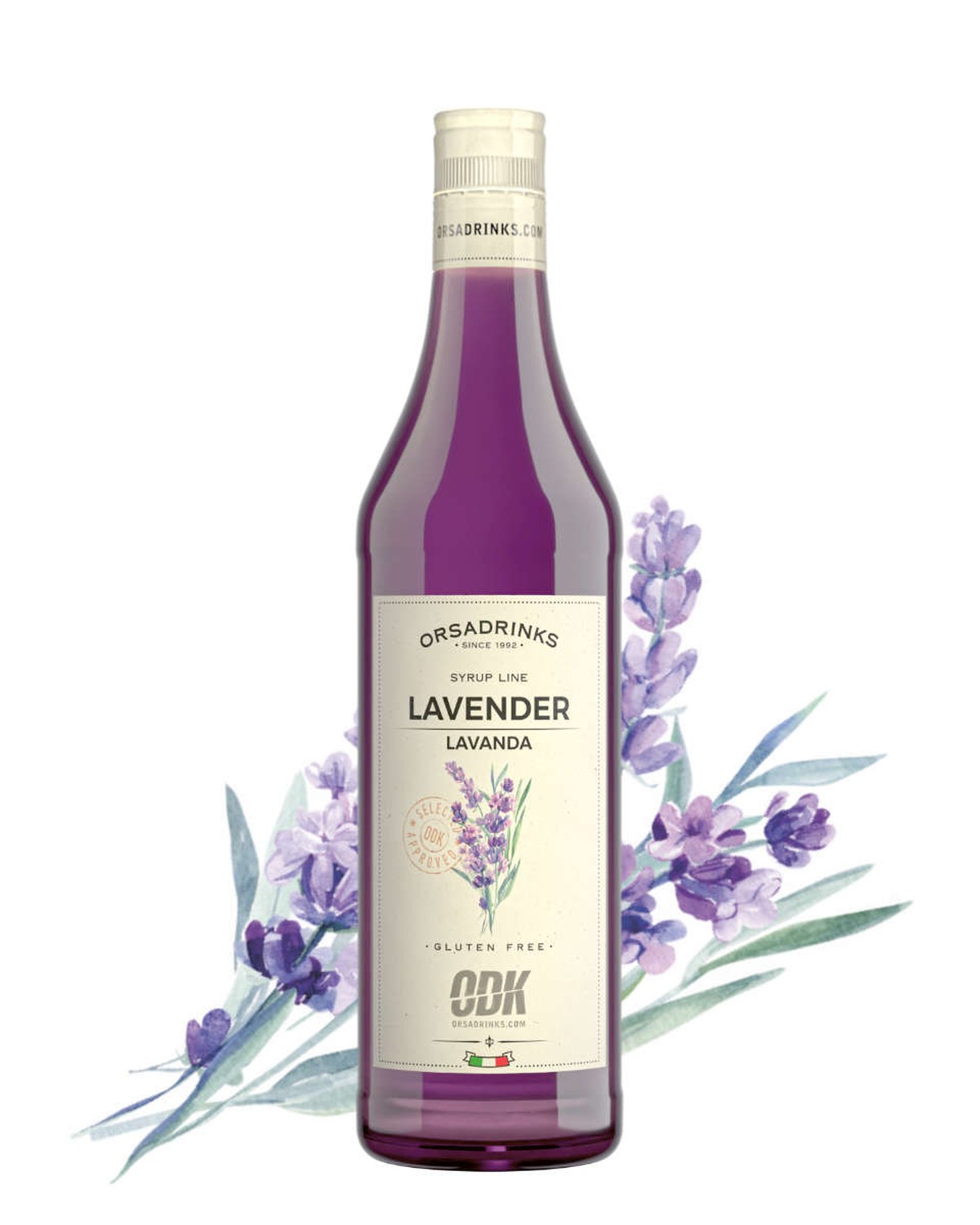 Levandulové latte — ledové latte s levandulovým sirupem