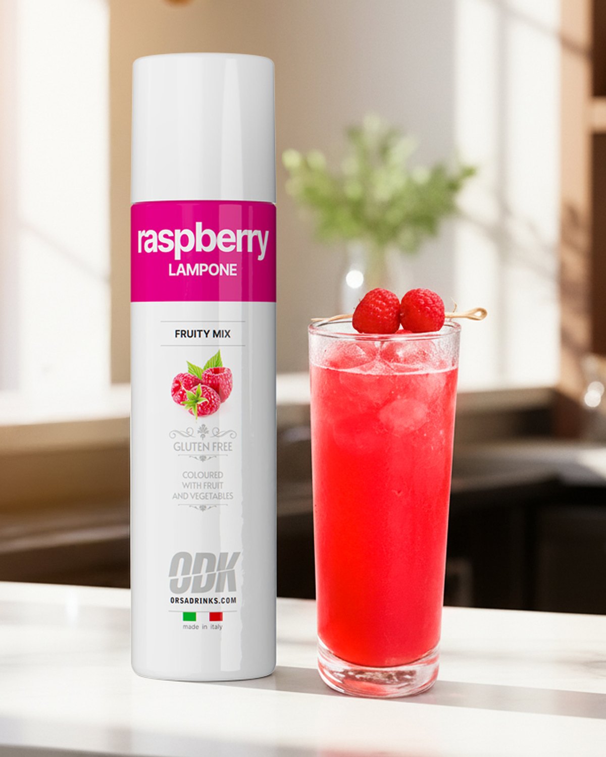 Raspberry Breeze — perlivý malinový mocktail s čerstvými malinami