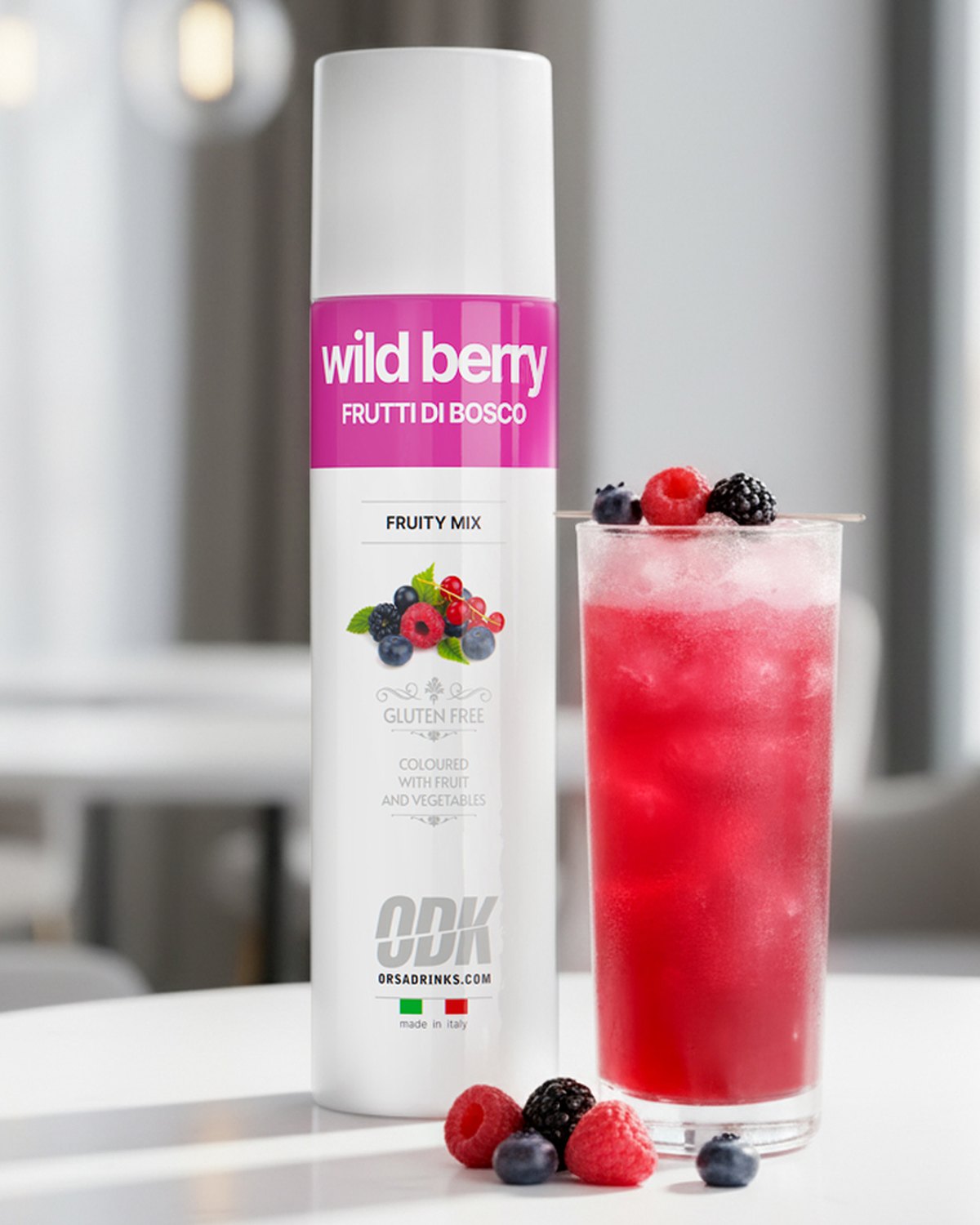 Wild Berries Splash — nealko drink z lesních bobulí s perlivou vodou