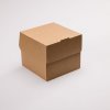 Rozkládací krabička na hamburger hnědá- 120x118x106mm, PAP/PE