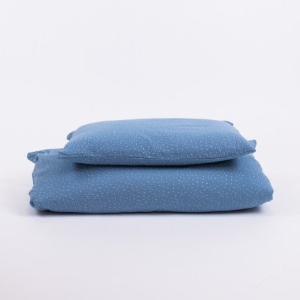 muselinove povleceni pro miminka deti dospele modre s puntiky 2 (3)