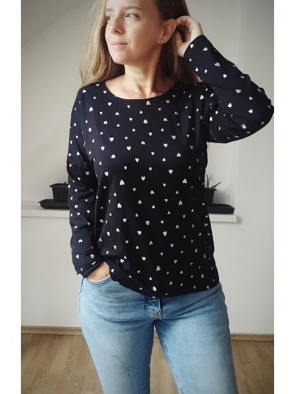 Srdiečka oversize tričko so zipsami na dojčenie