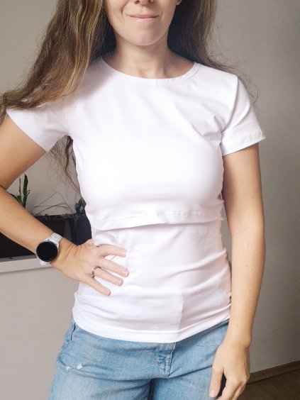 Tričko na dojčenie čisto biele