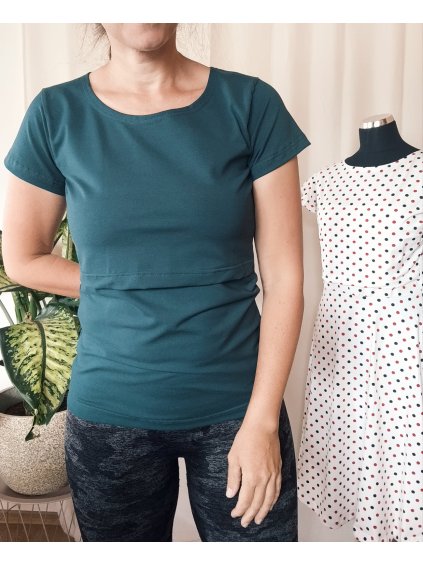 Tričko na dojčenie smaragdová