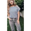 Prúžky oversize tričko so zipsami na dojčenie