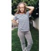 Prúžky oversize tričko so zipsami na dojčenie