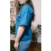 Petrol oversize tričko s predĺženým krátkym rukávom a so zipsami na dojčenie