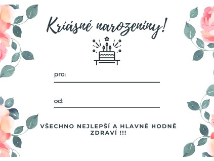 VĚNOVÁNÍ - KRÁSNÉ NAROZENINY