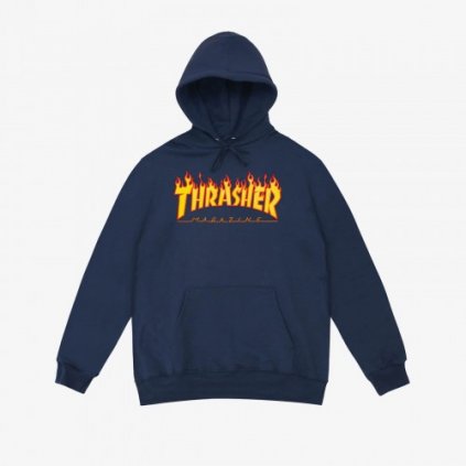 THRASHER FLAME MIKINA NAVY MODRÁ