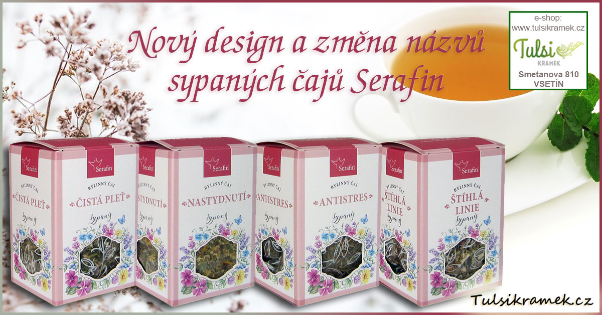 Nové názvy i nový design oblíbených bylinných čajů Serafin