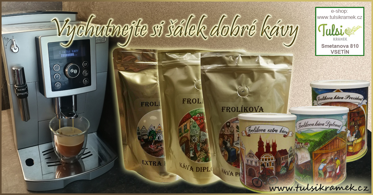 Kvalitní frolíkovy kávy mleté i zrnkové