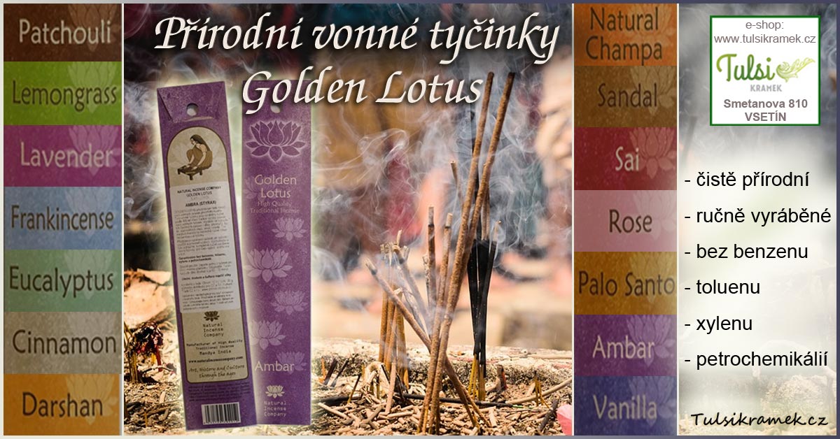 Přírodní vonné tyčinky Golden Lotus