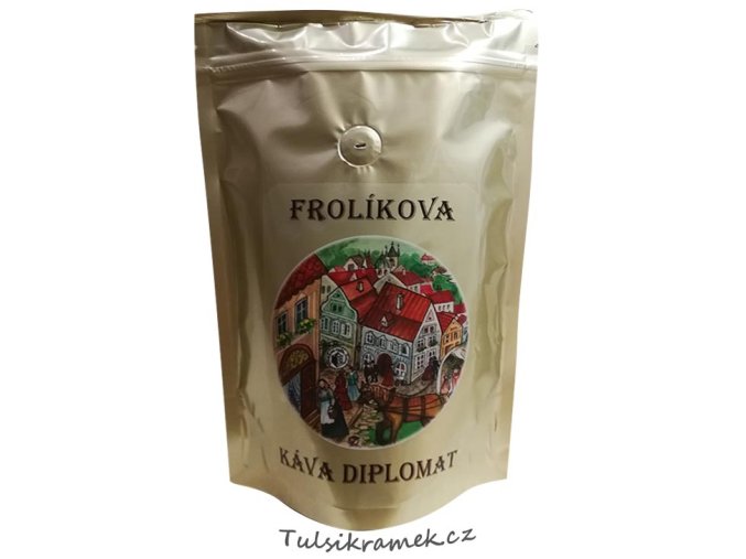 frolíkova káva diplomat zrnková 500g