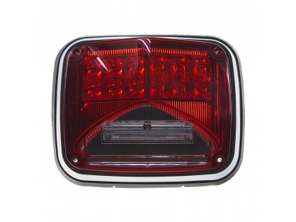 Výstražné LED světlo obdélníkové s přísvitem, 12-24V, červené, ECE R65
