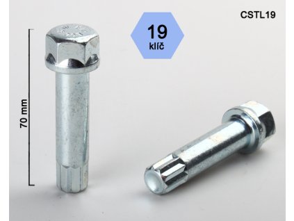 Klíč na kolové šrouby (matice) s vnitřním mnohohranem (CSTL19), hlava klíče 19mm
