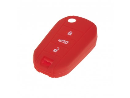 Silikonový obal pro klíč Peugeot, Citroën, 3-tlačítkový, červený
