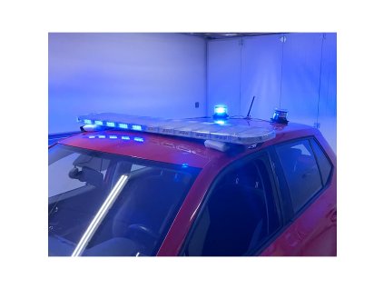 LED rampa 1442mm, modrá/červená + 2x LED maják