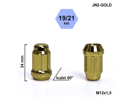 Montážní sada JN2-GOLD kolová matice 20ks M12x1,50 kužel, hlava 6SPLINE klíč 19/21