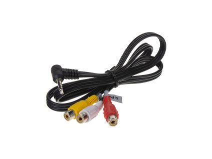 RCA audio/video kabel, 0,8m s prodlouženým Jack 3,5mm konektorem
