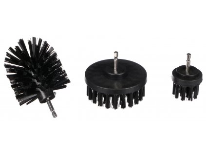 Sada kartáčů na vrtačku pro čištění auta CAR DETAILING DRILL BRUSH 3 HARD, 3ks SIXTOL