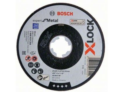 Plochý řezný kotouč Bosch Expert for Inox+Metal systému X-LOCK, 125×1×22,23