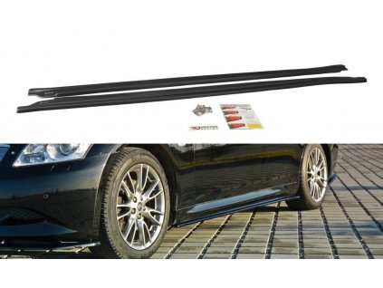 Maxton Design difuzory pod boční prahy pro Infiniti G37, černý lesklý plast ABS, Sedan
