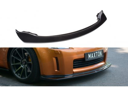 Maxton Design spoiler pod přední nárazník pro Nissan 350Z, černý lesklý plast ABS