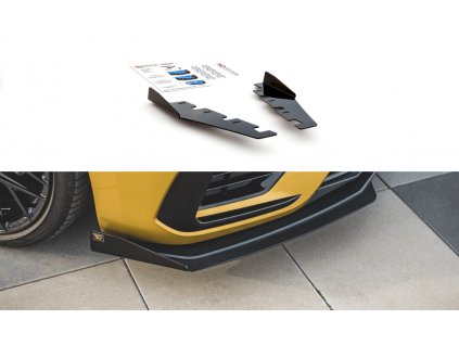 Maxton Design rohové spoilery pod přední nárazník pro Volkswagen Arteon, černý lesklý plast ABS
