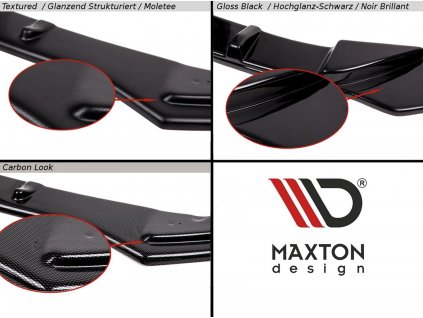 Maxton Design spoiler pod přední nárazník pro Dodge Challenger MK3 SRT Demon, černý lesklý plast ABS