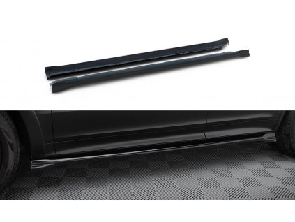 Maxton Design difuzory pod boční prahy pro Porsche Cayenne Mk3 Sport Design, černý lesklý plast ABS