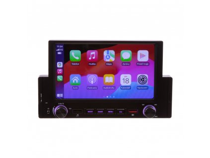 1DIN autorádio s 6,2" LCD/3x USB/Blutooth/CarPlay/AndroidAuto/Mirrorlink