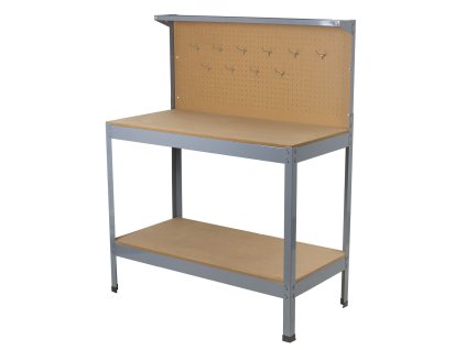 Pracovní dílenský stůl ECONOMY s děrovanou deskou a úložným prostorem - WT4300