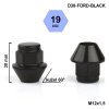 Kolová matice M12x1,5 kužel nerez víčko, klíč 19, (D30-FORD-BLACK) výška 30mm