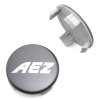 krytka průměr 53/56mm (vnitřní,vnější) plast, logo AEZ grafitová (ZA2020G), úchyt 4,5mm