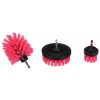 Sada kartáčů na vrtačku pro čištění auta CAR DETAILING DRILL BRUSH PINK 3, 3ks SIXTOL