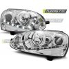 Přední světla s LED denními světly VW Golf V 03-09 chrom