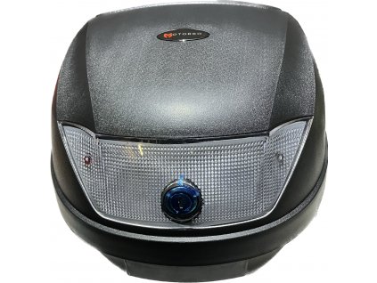 MOTOKUFR UNIVERZÁLNÍ 28 l ČERNÝ BÍLÁ ODRAZKA